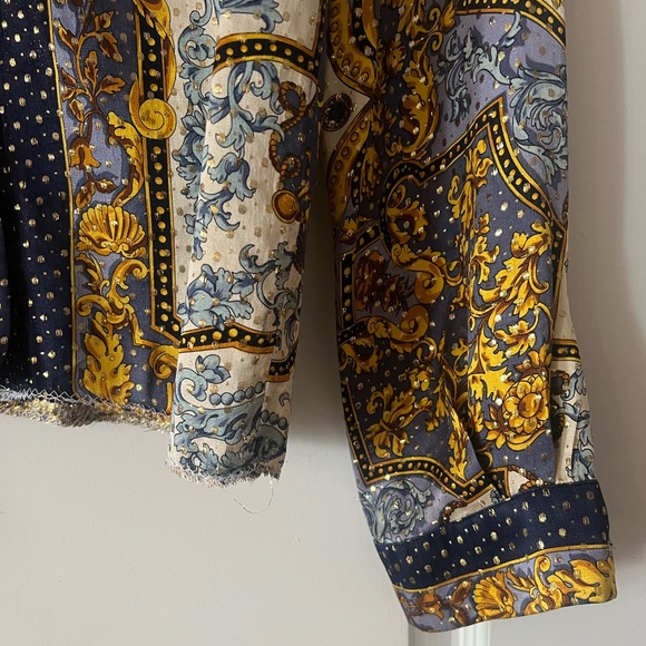 VINTAGE SETA PER UOMO MENS SILK METALLIC L/S SHIRT SIZE MEDIUM - Picture 5 of 10